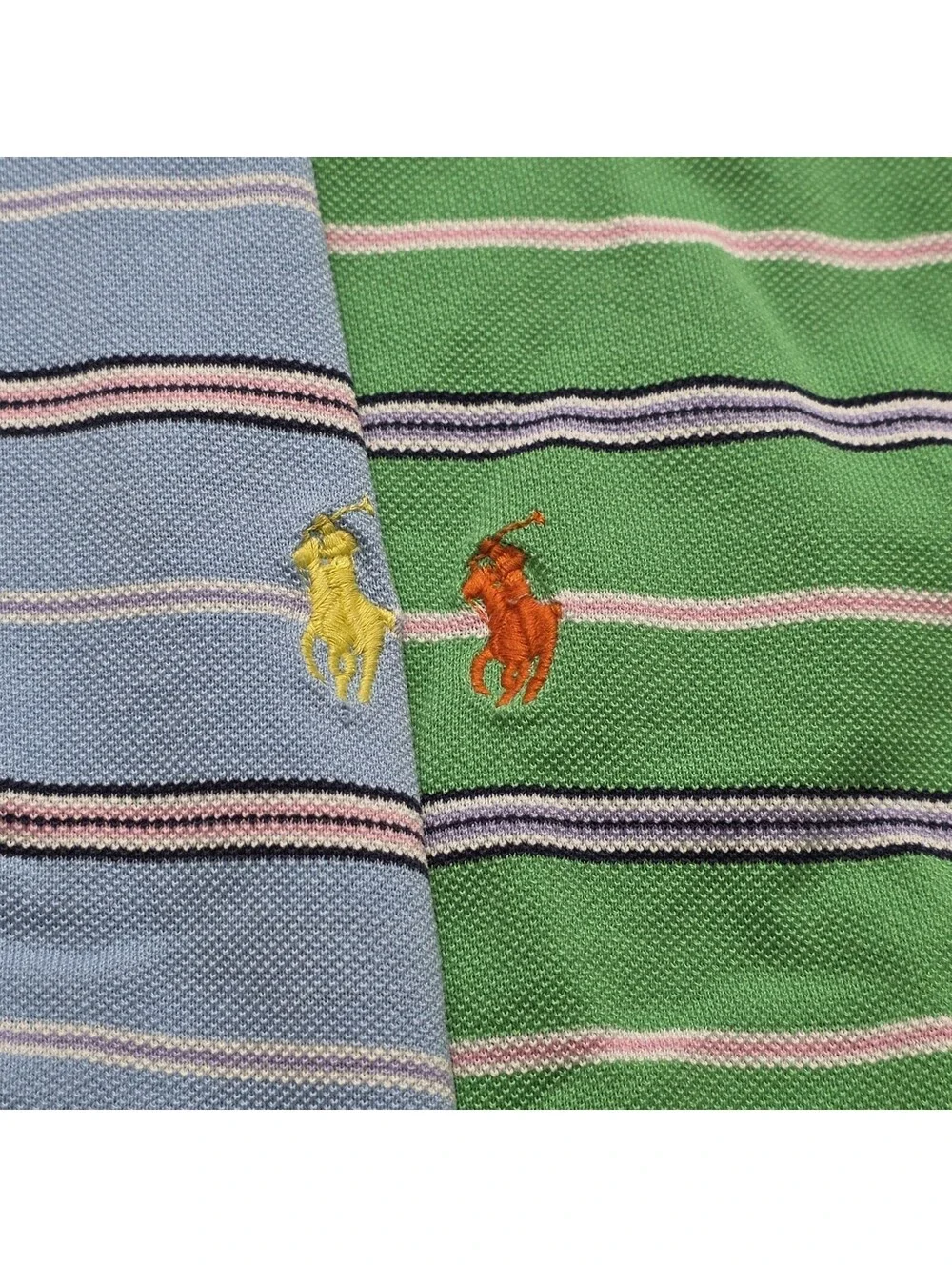 Polo Ralph Lauren Polo Shirt Mens XLT Lot of 2 -  Striped Short Sleeve Preppy